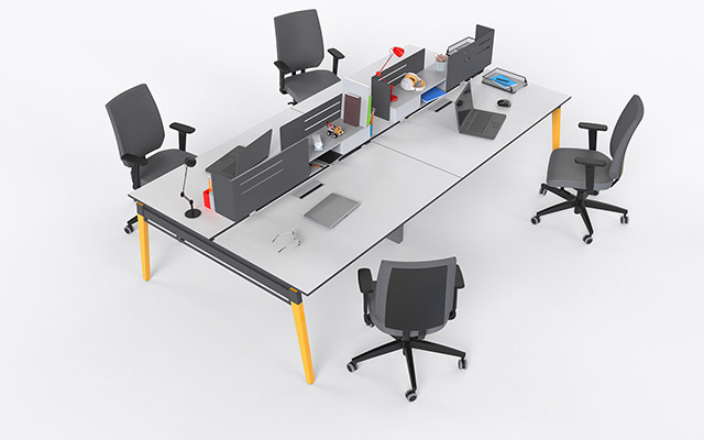 (96) 4-work Desk Storage + Divider