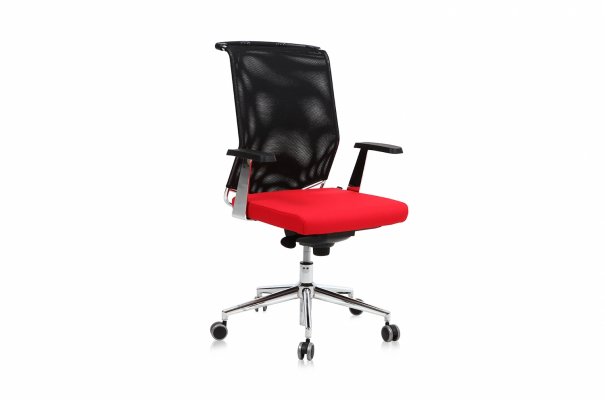File 7 Chrome Leg, Fixed Armrest Working Chair