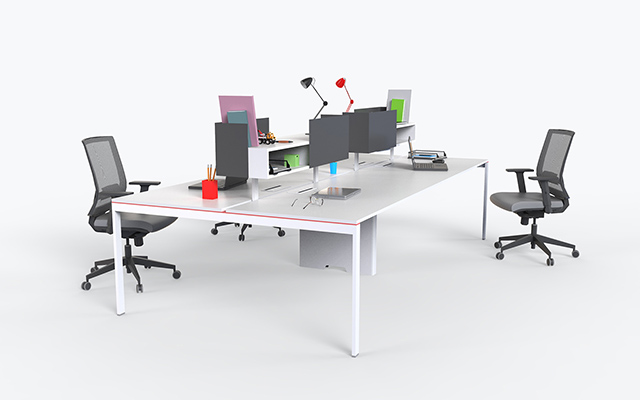 (96) 4-work Desk Storage + Divider